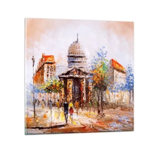 Glass picture - Parisian Walk - 60x60 cm
