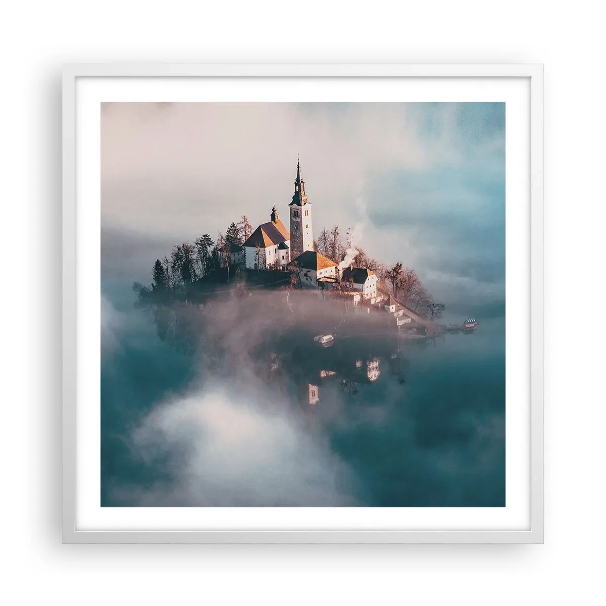 Poster in white frmae - Island of Dreams - 60x60 cm