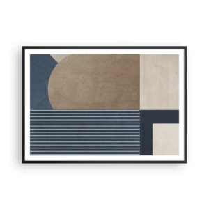 Poster in black frame - Composition of Simplicity and Curvature - 100x70 cm