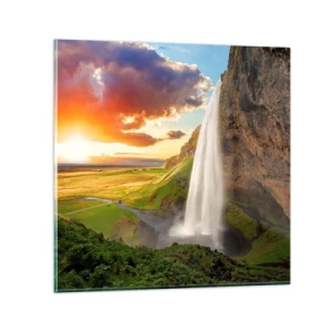 Glass picture - Midsummer in Iceland - 40x40 cm