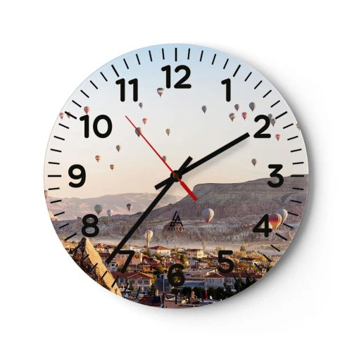 Wall clock - Clock on glass - Like Ships in the Sky - 30x30 cm
