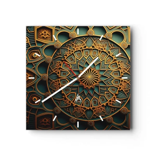 Wall clock - Clock on glass - In Arabic Style - 40x40 cm