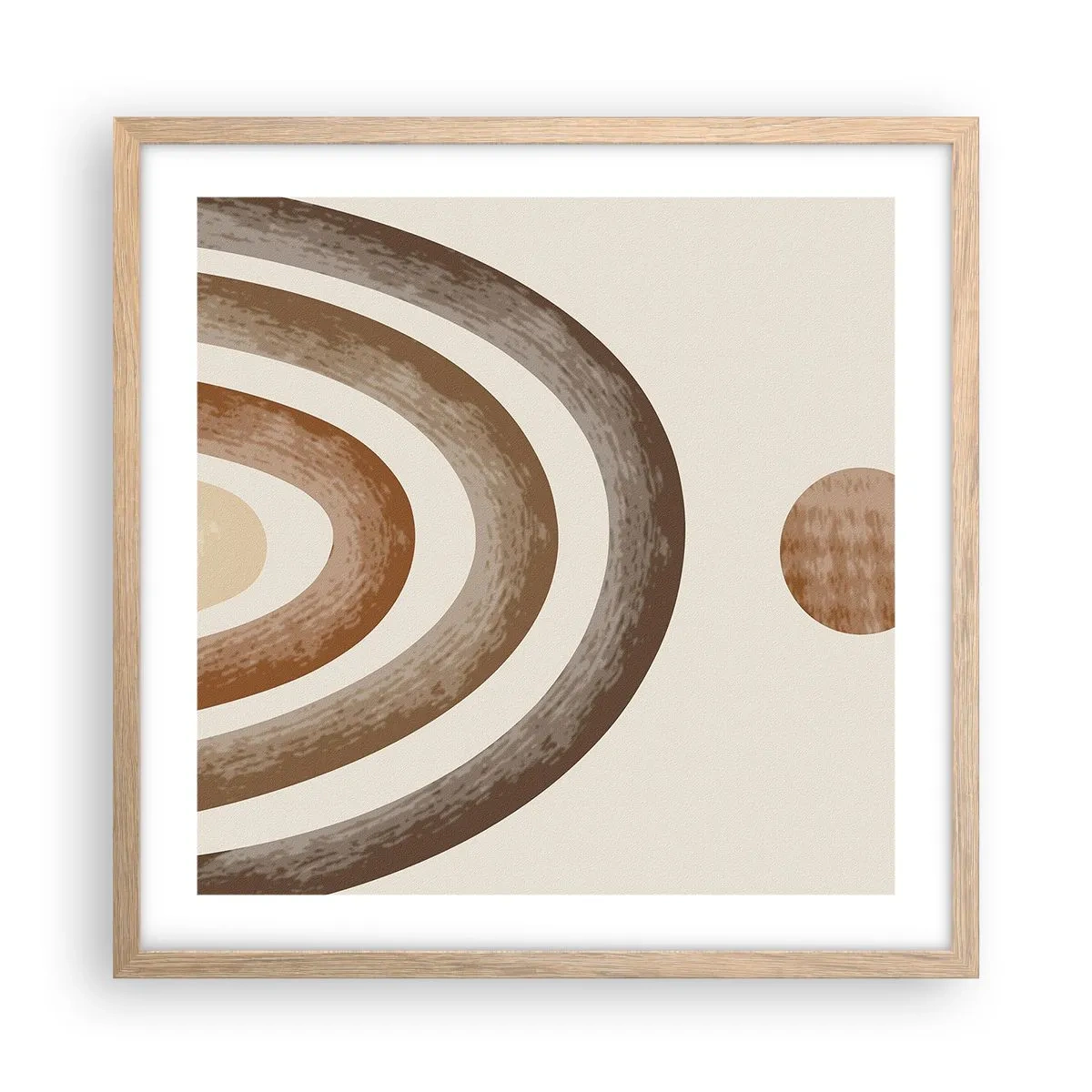 Poster in light oak frame - In a Distant Galaxy - 50x50 cm
