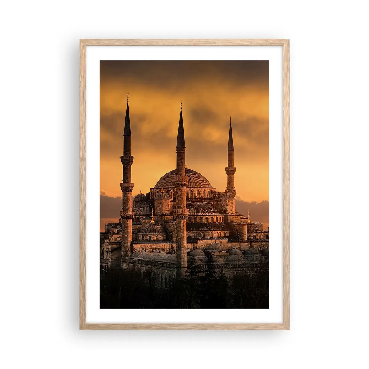 Poster in light oak frame - God Is Great - 50x70 cm