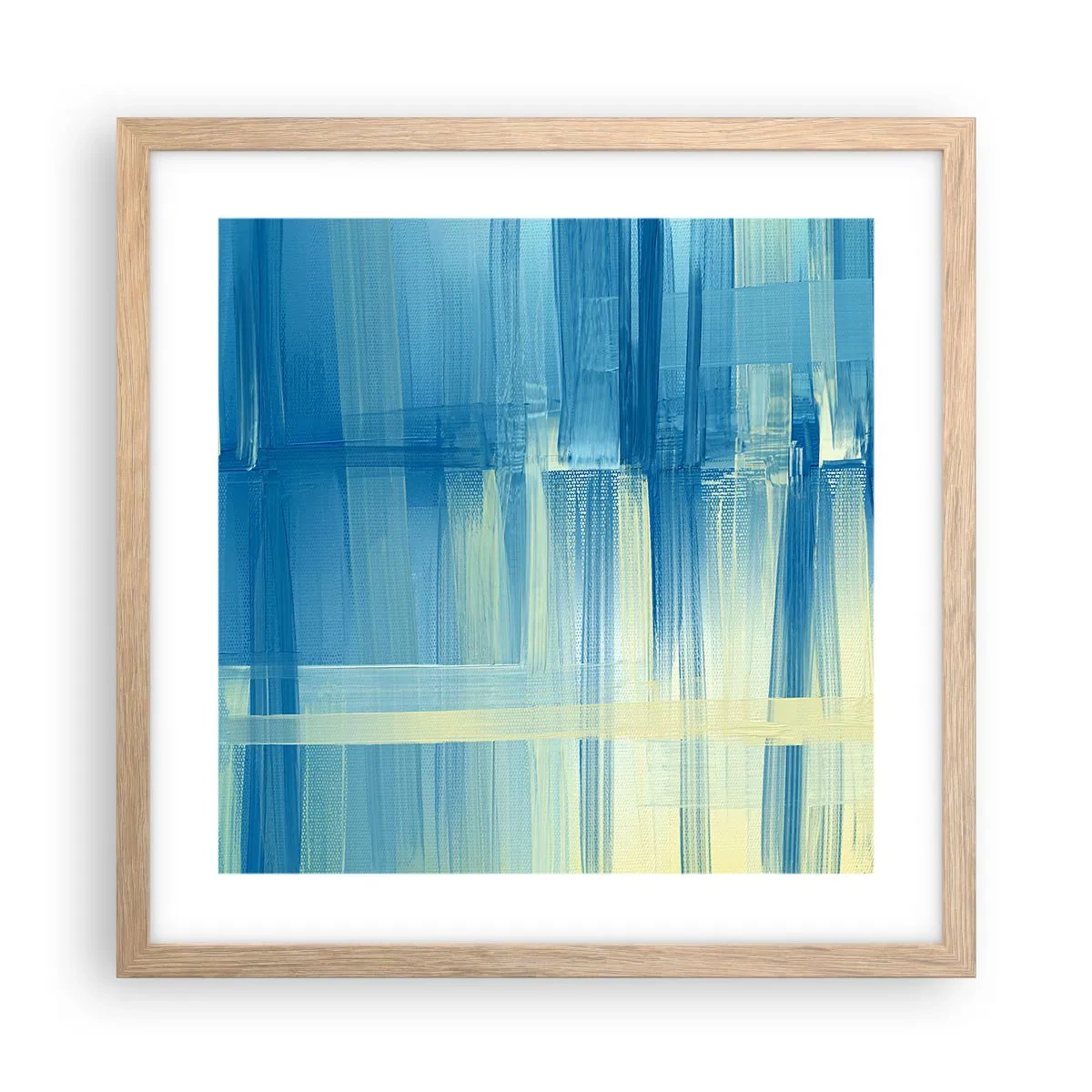 Poster in light oak frame - Composition In Turquoise - 40x40 cm
