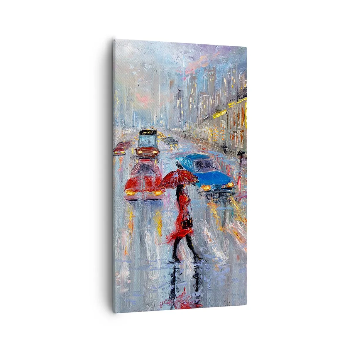 Canvas picture - Rainy Afternoon in a City - 55x100 cm
