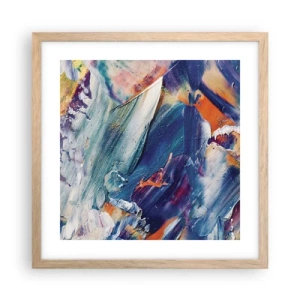 Poster in light oak frame - Whirlwind of Colour - 40x40 cm
