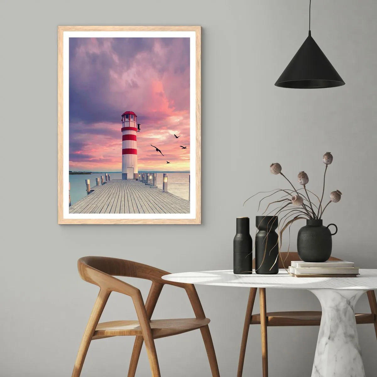 Poster in light oak frame - Time for Port - 30x40 cm