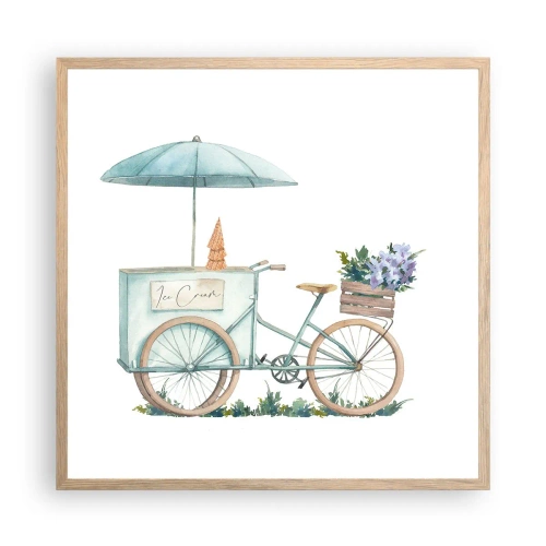 Poster in light oak frame - Sweet Memory of the Summer - 60x60 cm