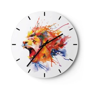 Wall clock - Clock on glass - Explosion of Wrath - 40x40 cm