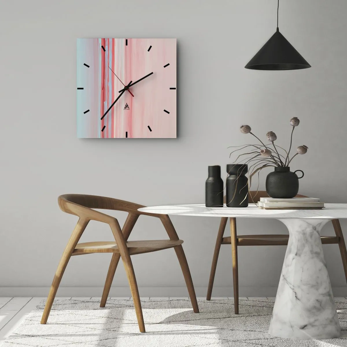 Wall clock - Clock on glass - Abstract at Dawn - 30x30 cm