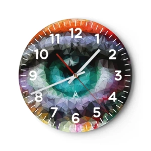 Wall clock - Clock on glass - Crystal Clear Eyes - 40x40 cm