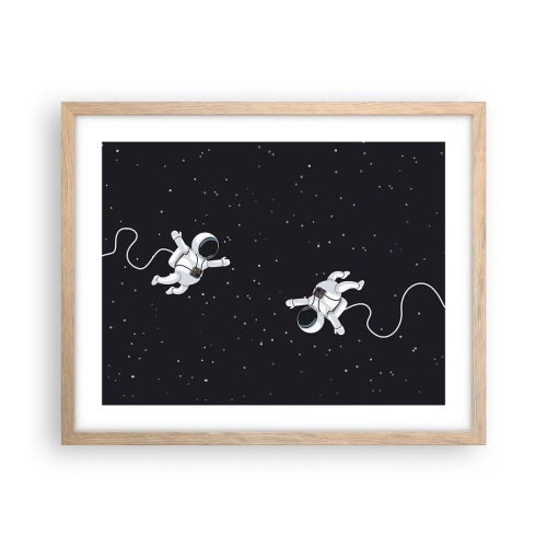 Poster in light oak frame - Space Dance - 50x40 cm
