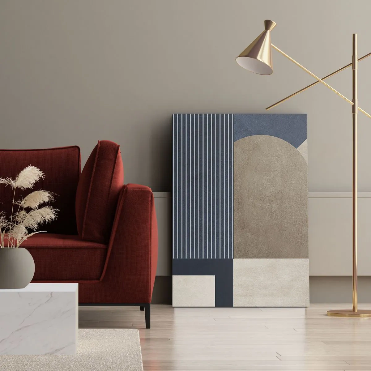 Canvas picture - Composition of Simplicity and Curvature - 55x100 cm