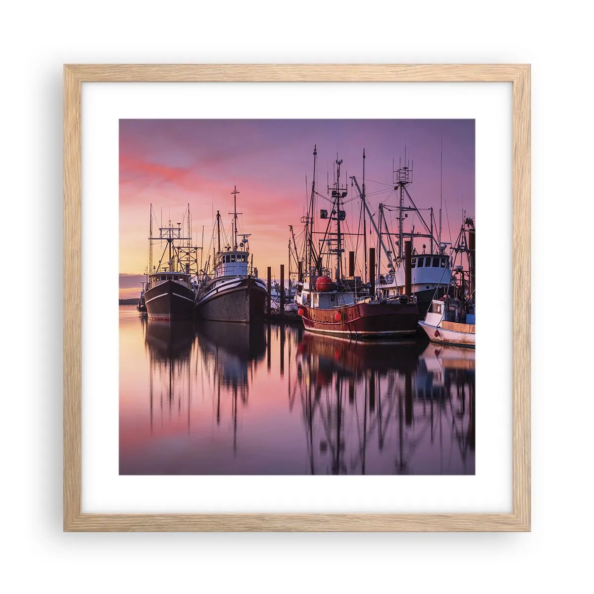 Poster in light oak frame - Before Dawn - 40x40 cm