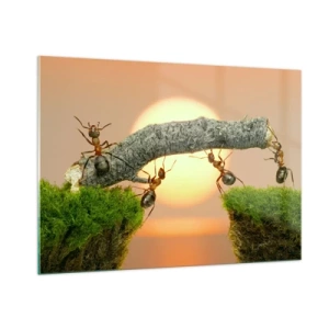 Glass picture - Joyful, Mutual Work - 100x70 cm