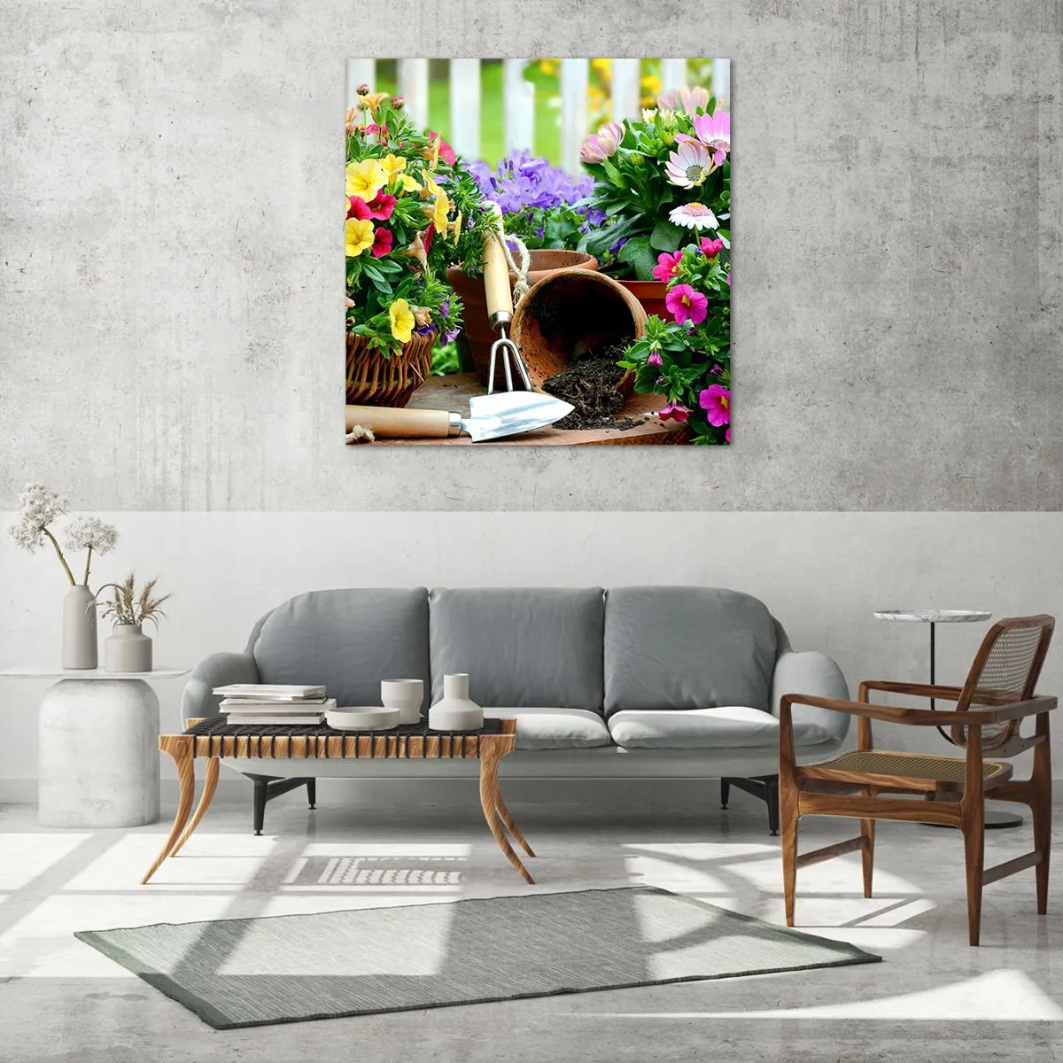 Glass picture - In the Garden - 60x60 cm