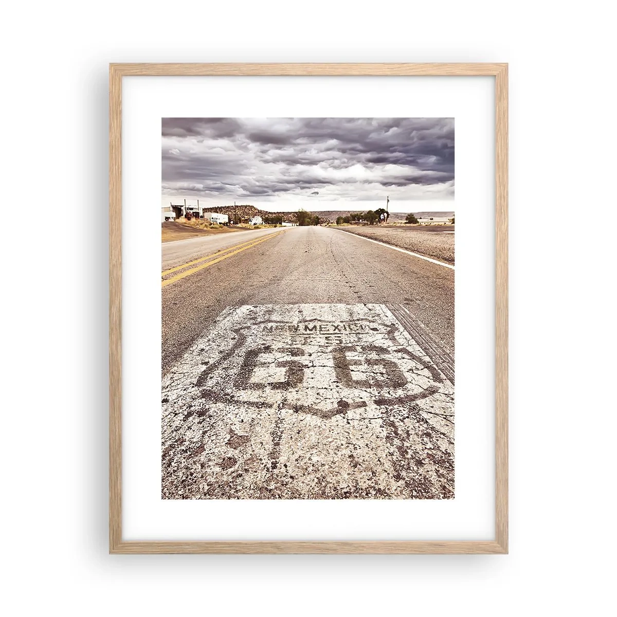 Poster in light oak frame - Mother Road - American Legend - 40x50 cm