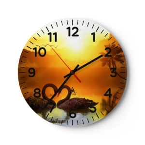 Wall clock - Clock on glass - Paired up - 40x40 cm