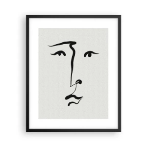 Poster in black frame - Portrait with One Stroke - 40x50 cm