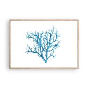 Poster in light oak frame - Sea Filigree - 100x70 cm