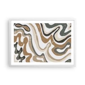 Poster in white frmae - Meanders of Earth Colours - 70x50 cm