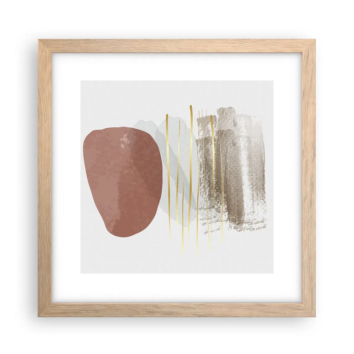Poster in light oak frame - Abstract Colonnade - 30x30 cm