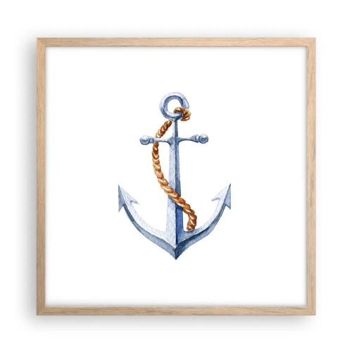 Poster in light oak frame - Ahoy Adventure! - 50x50 cm