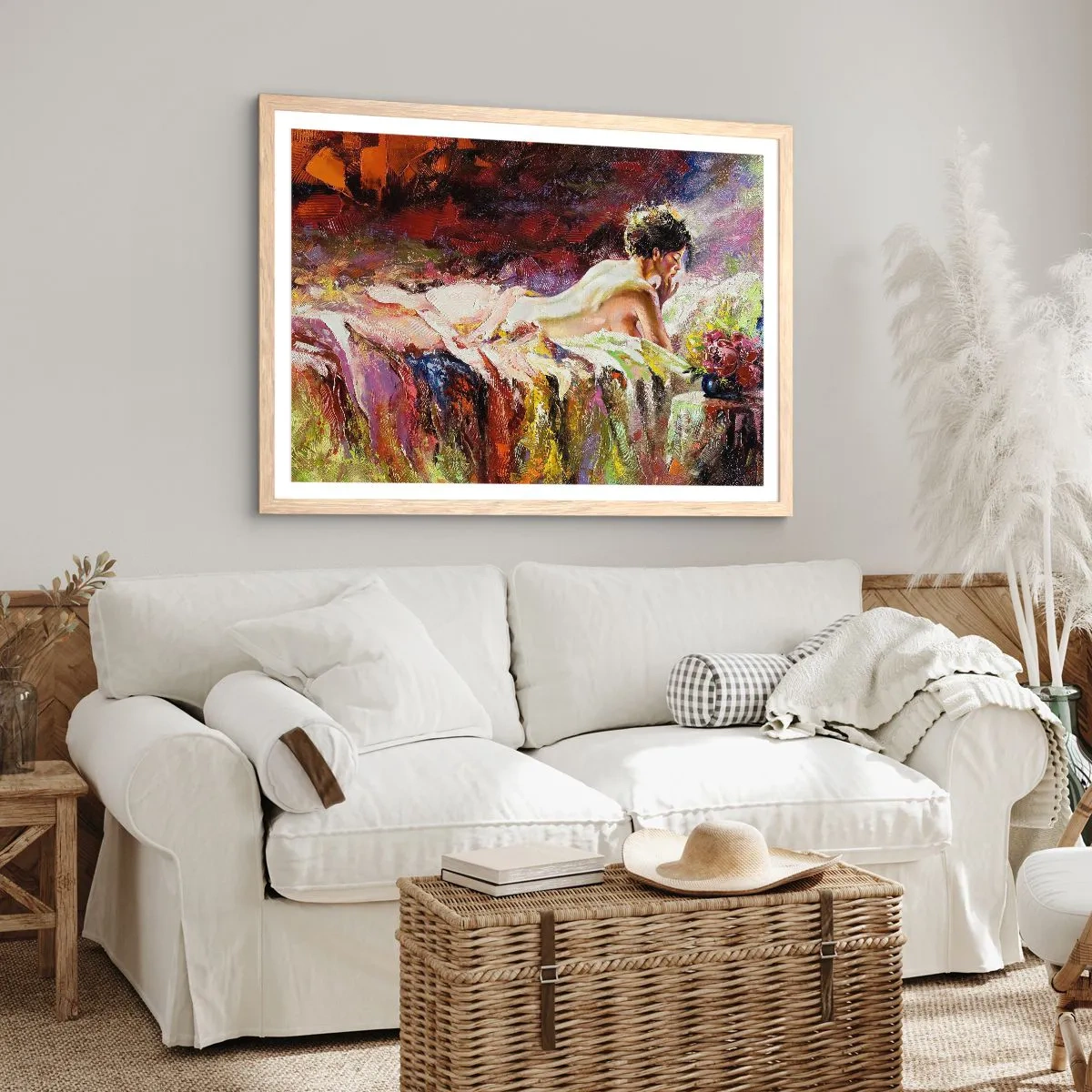 Poster in light oak frame - Thoughtful Venus - 50x40 cm