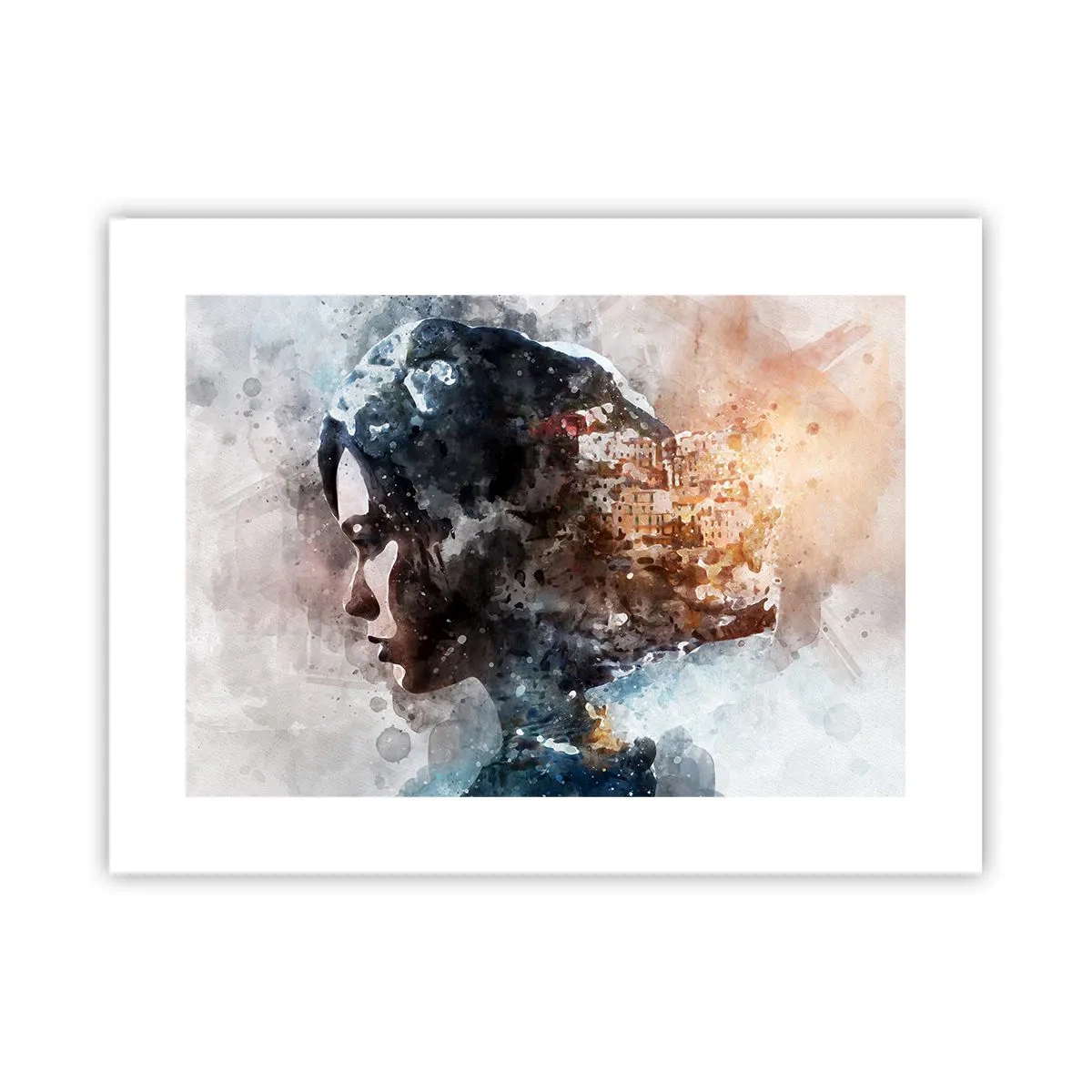 Poster - Tale about a Girl with a City in the Background - 40x30 cm