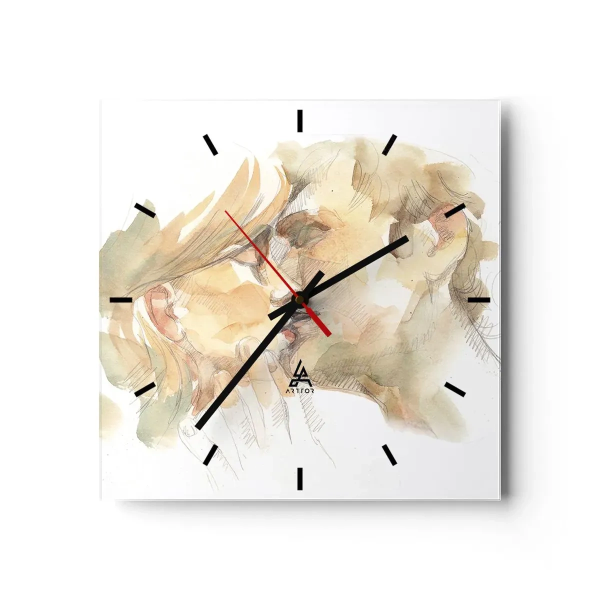 Wall clock - Clock on glass - The Missing Half? - 40x40 cm