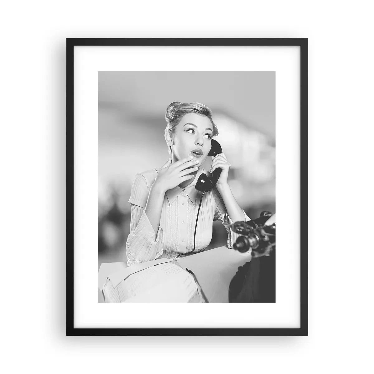 Poster in black frame - Hello, Here Come the 50-ies - 40x50 cm