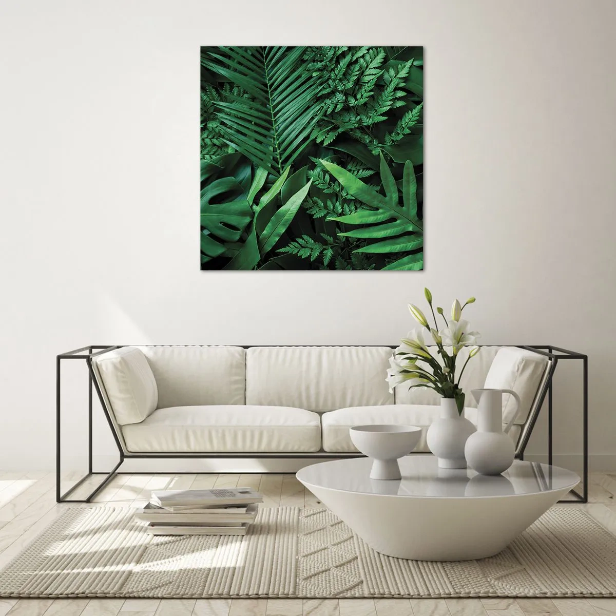 Glass picture - In a Green Hug - 30x30 cm