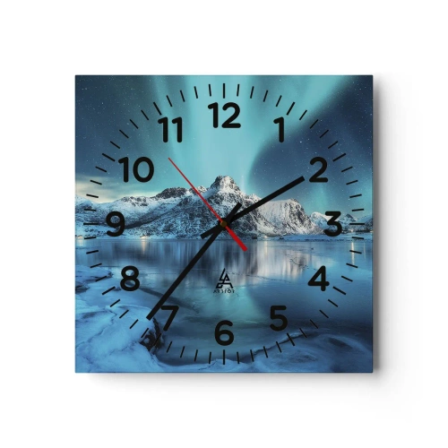 Wall clock - Clock on glass - The Night of Light - 30x30 cm