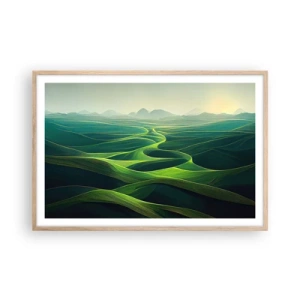 Poster in light oak frame - In Green Valleys - 91x61 cm