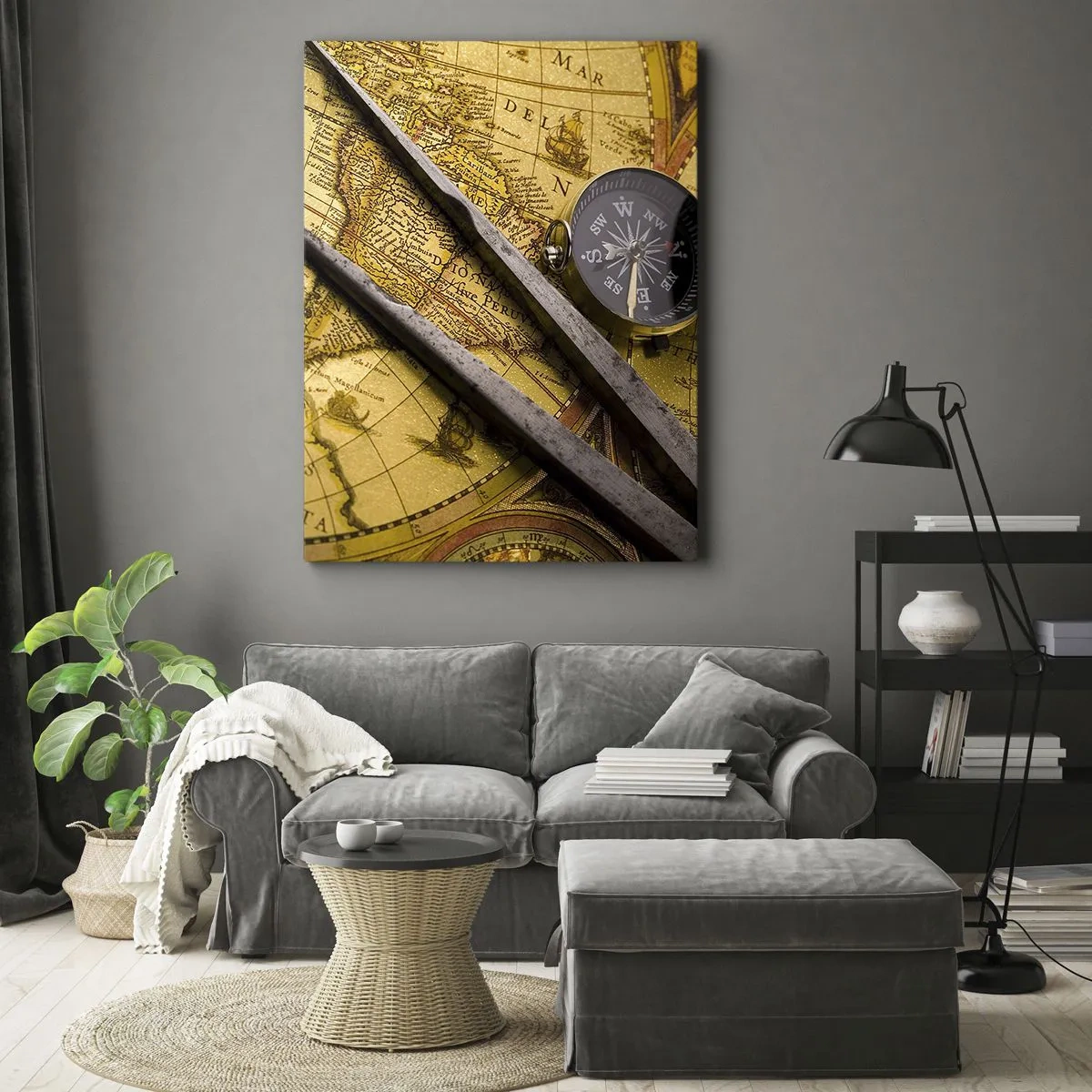 Canvas picture - With a Compass through the Seas - 80x120 cm