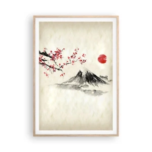 Poster in light oak frame - Love Japan - 70x100 cm