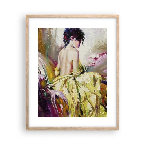 Poster in light oak frame - Graceful in Yellow - 40x50 cm