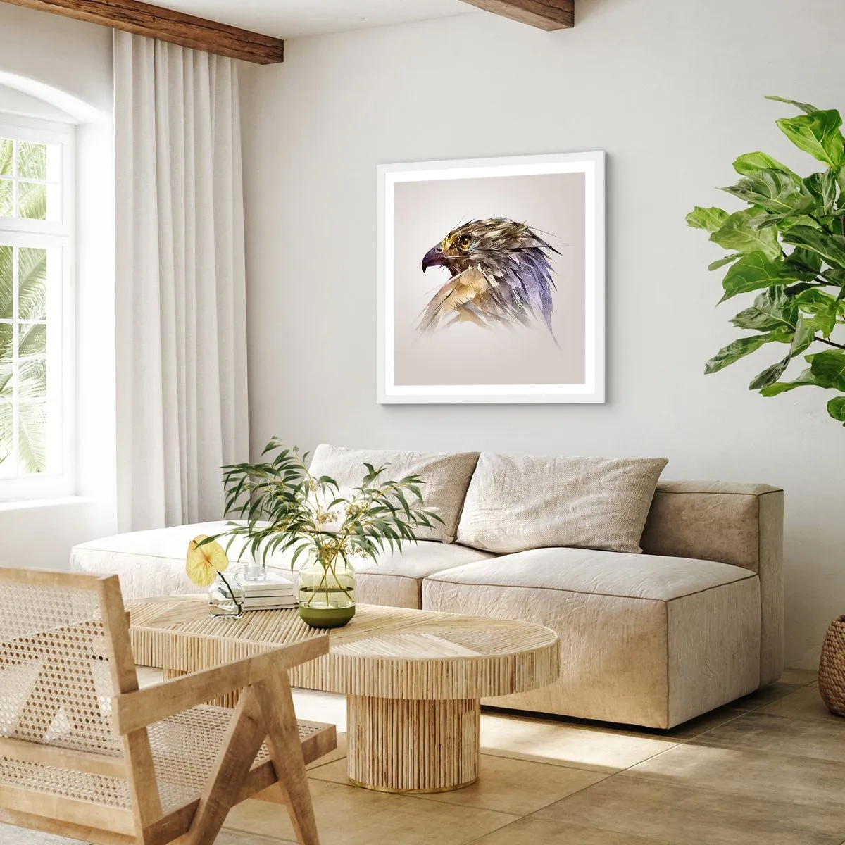 Poster in white frmae - Portrait of a Warrior - 60x60 cm