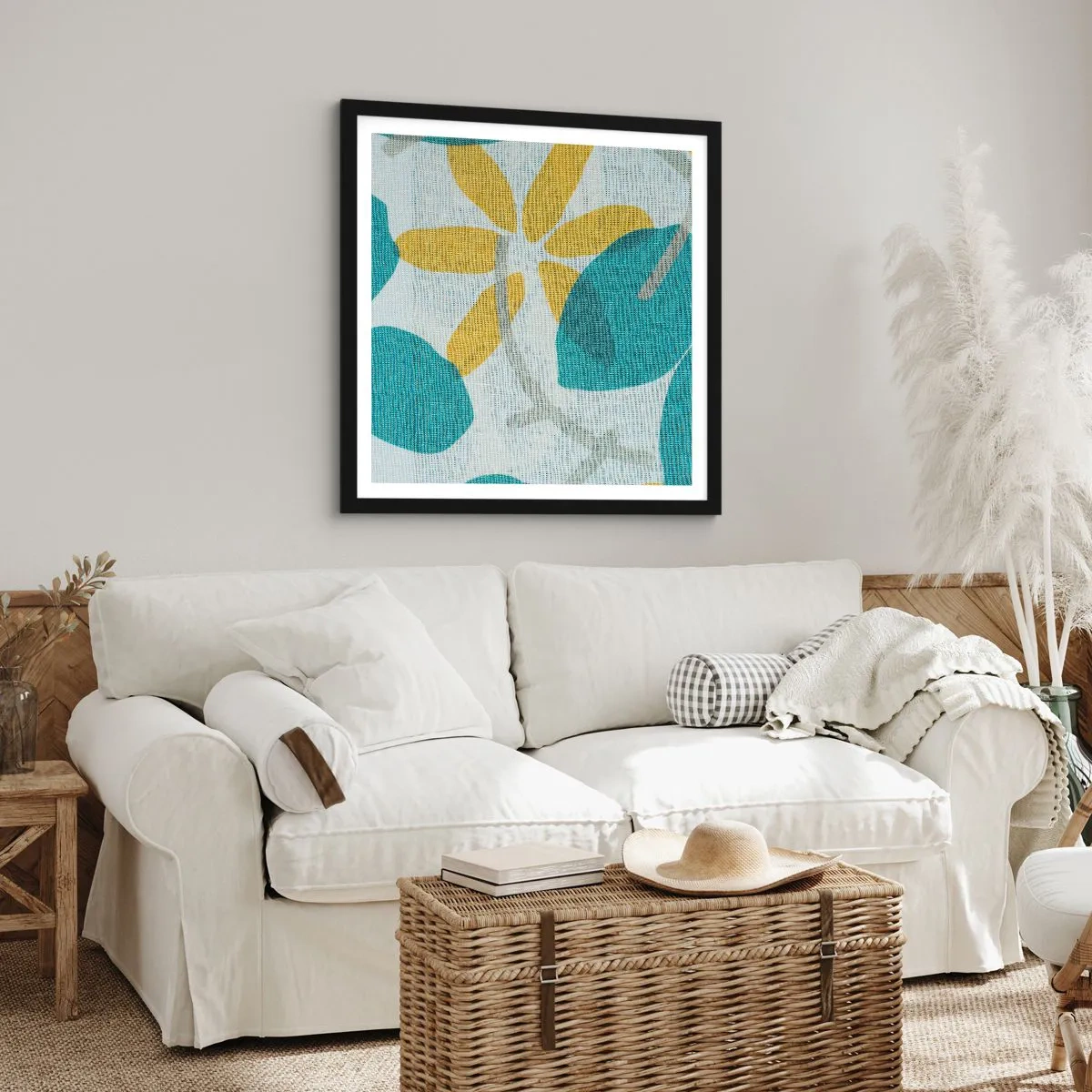 Poster in black frame - Among Azure Leaves - 50x50 cm