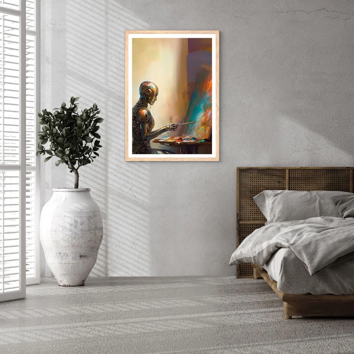 Poster in light oak frame - Art of the Future - 61x91 cm