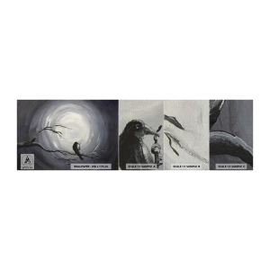 Photo Wallpaper Sample Premium Sand - Key to the Secret of the Night - Abstraction, Crow, Bird - 100x30 cm