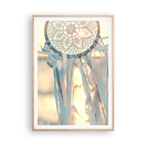 Poster in light oak frame - Lace Totem - 70x100 cm