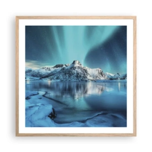 Poster in light oak frame - The Night of Light - 60x60 cm