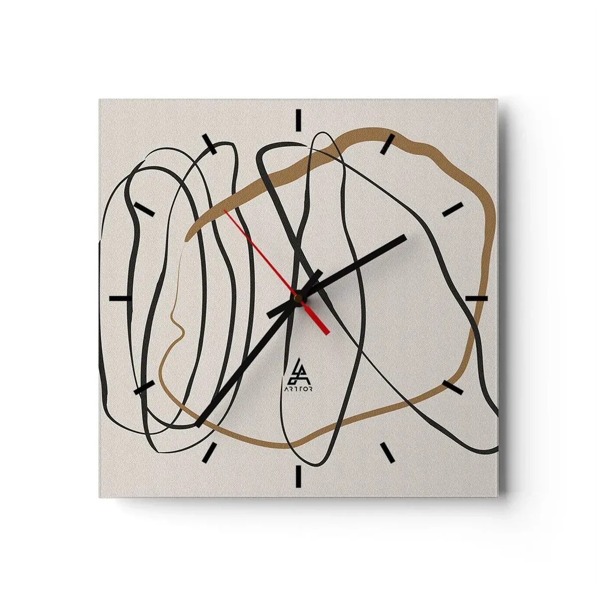 Wall clock - Clock on glass - Composition - Dance of Possession - 30x30 cm