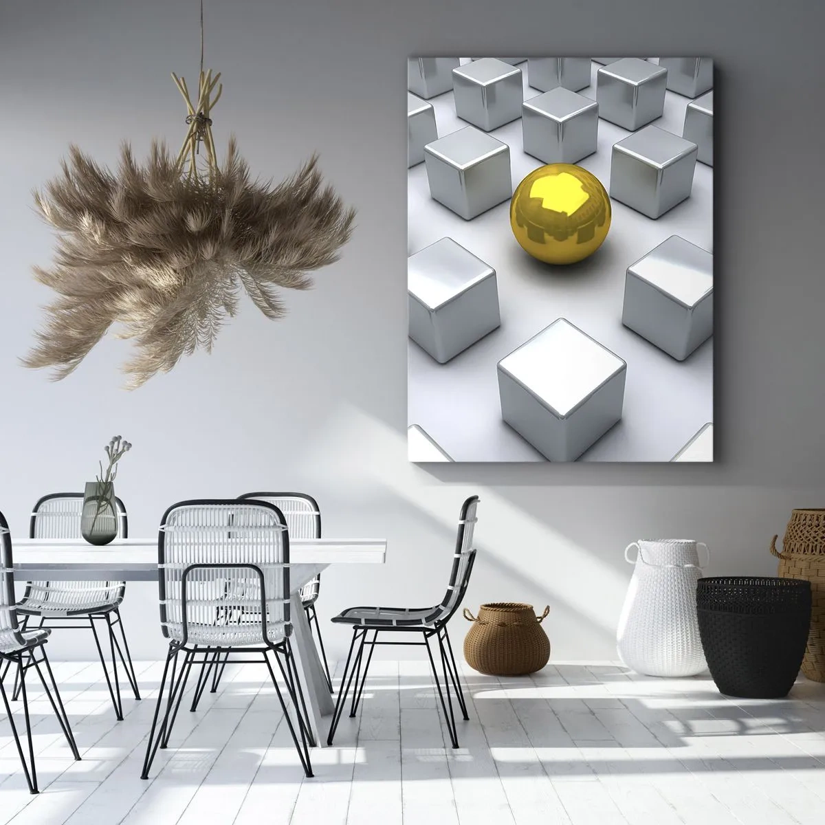 Canvas picture - Why Me? Geometric Composition. - 65x120 cm