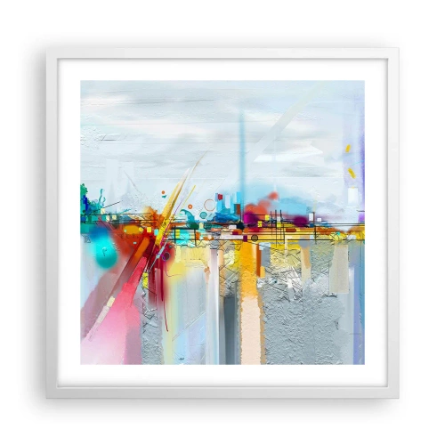 Poster in white frmae - Bridge of Joy over the River of Life - 50x50 cm