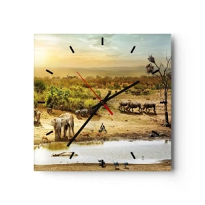 Wall clock - Clock on glass - There Is a River that Flows from Eden - 30x30 cm