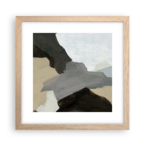 Poster in light oak frame - Abstract: Crossroads of Grey - 30x30 cm