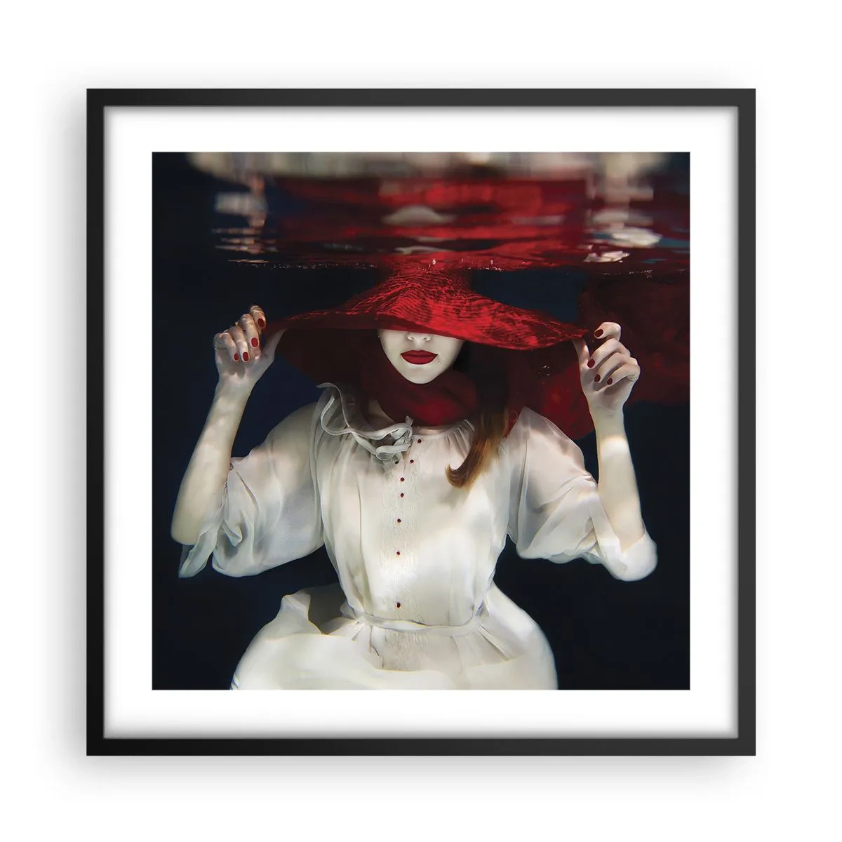 Poster in black frame - Mysterious Woman - 50x50 cm